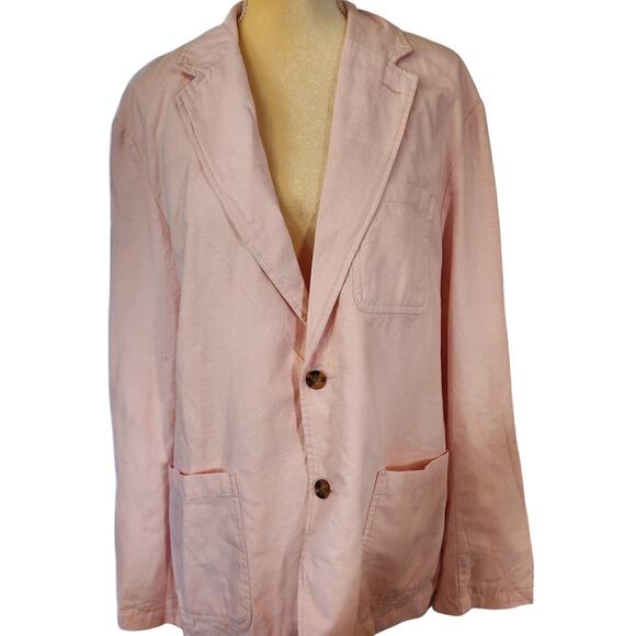 Goodfellow & Co Jackets & Blazers - Goodfellow & Co. Women's Linen Blend Pink Shacket Blazer Size Large